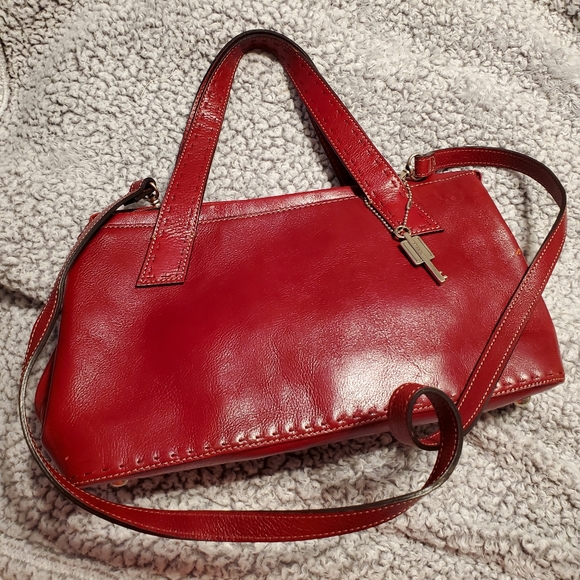 FOSSIL LEATHER HANDBAG - Picture 1 of 10